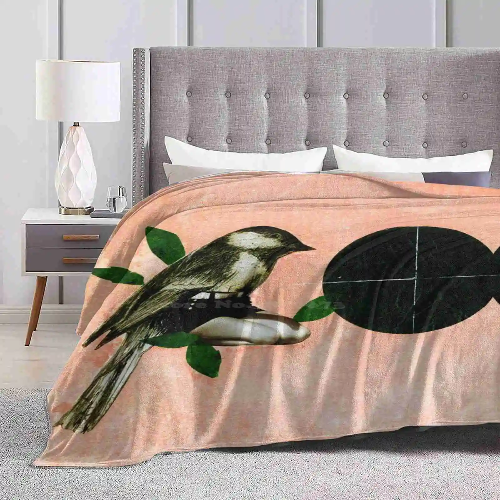 

Waiting For The Night New Arrival Fashion Leisure Warm Flannel Blanket Birds Collage Randi Antonsen