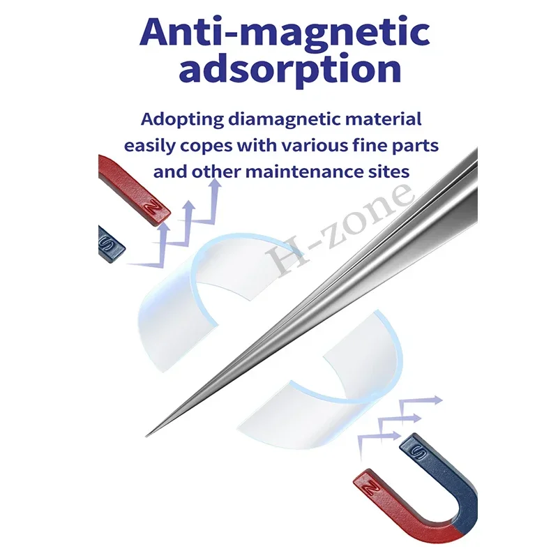 Precision Tweezers, Phone Repair Tweezers MECHANIC GAN 15 G-11 mobile phone repair fingerprint flying wire anti-magnetic tweezers fine tip clip precision components