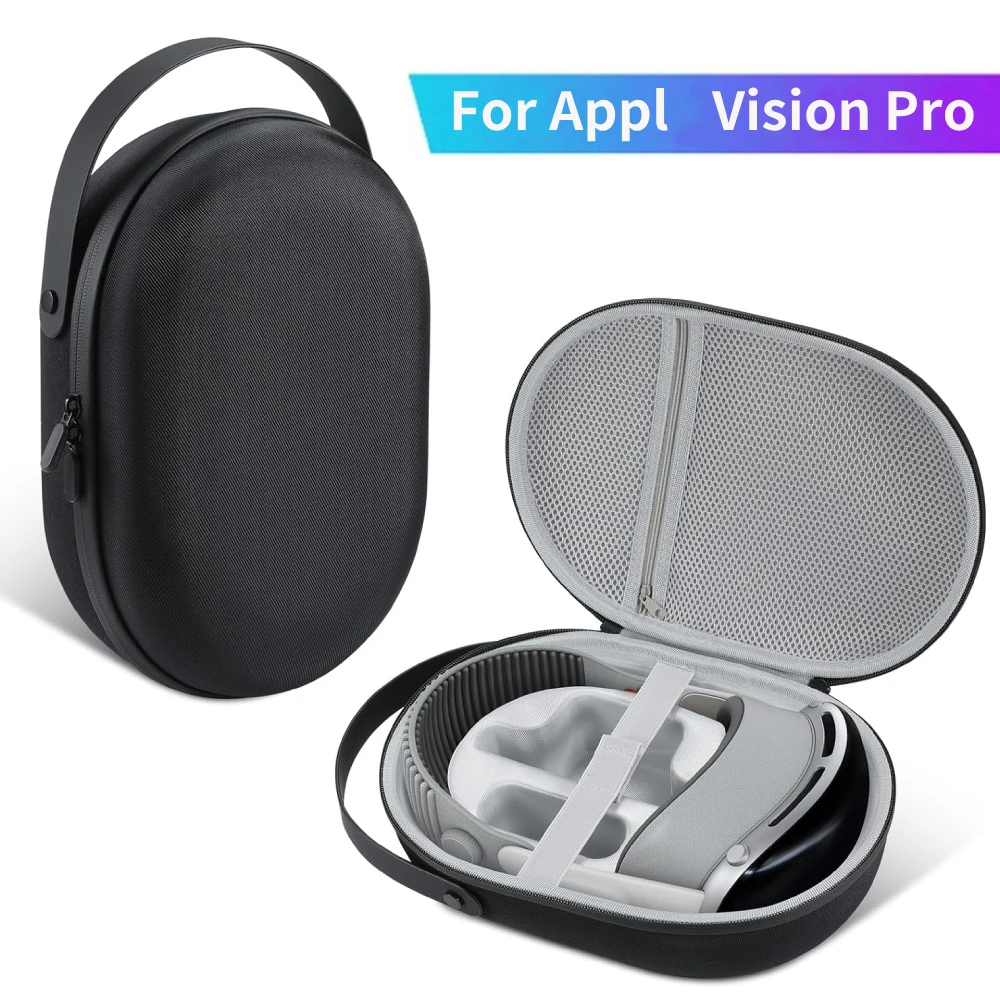 

Портативная дорожная сумка для хранения для Vision Pro, портативная Противоударная Жесткая Сумка с защитой от царапин для аксессуаров Vision Pro