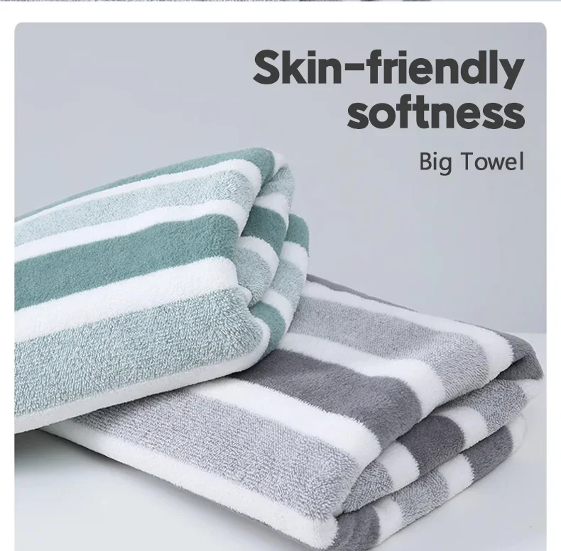 35*75cm/70*140cm Grey/Green microfiber hotel towel set Absorbent soft beach Towel thickened towel set Bathroom cleaning product