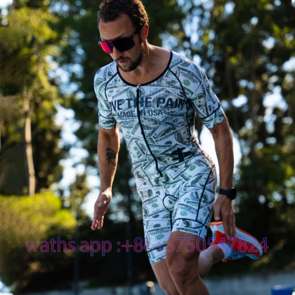 2023 New Love the pain Triathlon Suit uomo manica corta Ciclismo Jersey set tuta Maillot Ciclismo Roupa De Ciclismo