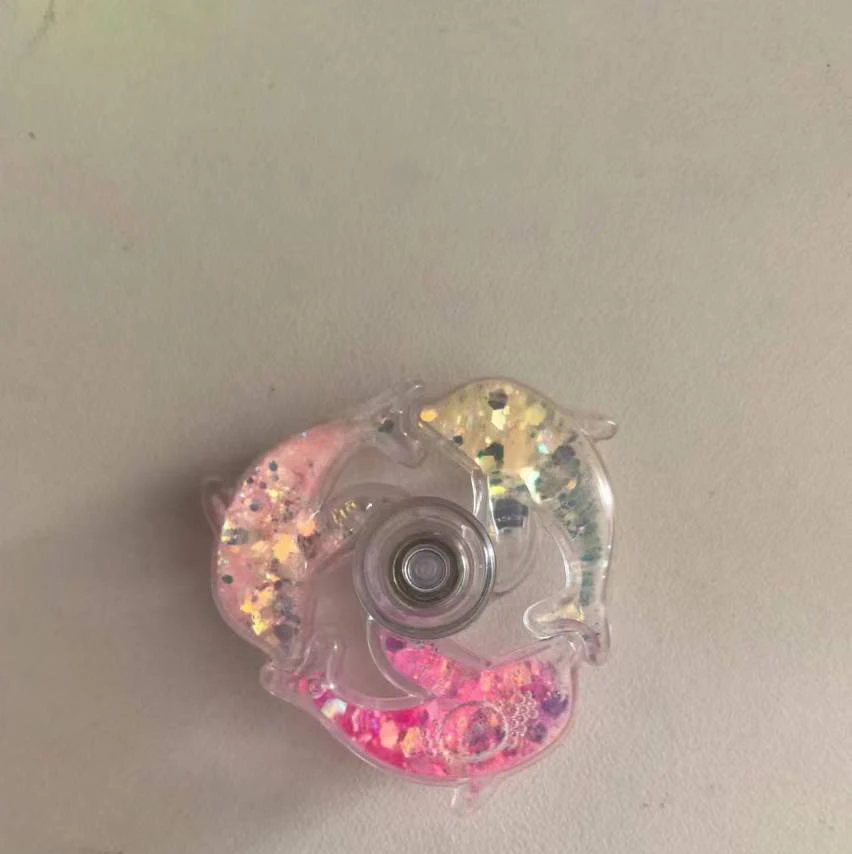 1pcs random color Dolphin Fidget Spinner Floating Rustling Portable Gyro Colorful Sequined Desk Stress Relief Toy Gifts 4
