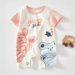 New Summer Clothing Romper Cotton Short Sleeved Thin Newborn Cute Baby Jumpsuit Soft Breathable Boys Girls Crawling Clothes