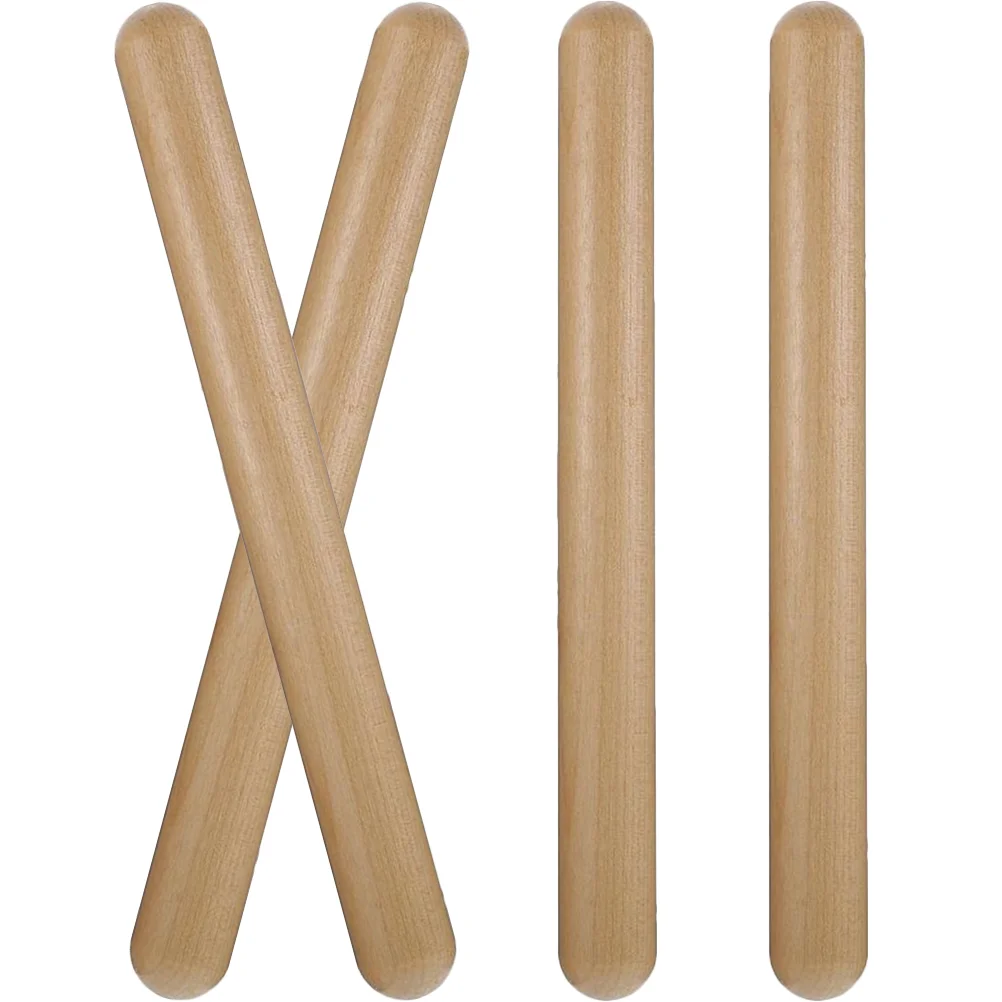 

4pcs Wooden Musical Sticks Classical Rhythm Sticks Percussion Instrument Wood Claves