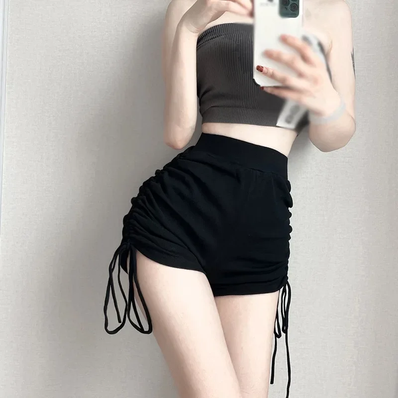 

Summer Women High Waist Shorts Tooling Casual Sports Solid Color Fashion Simple Straight Shorts