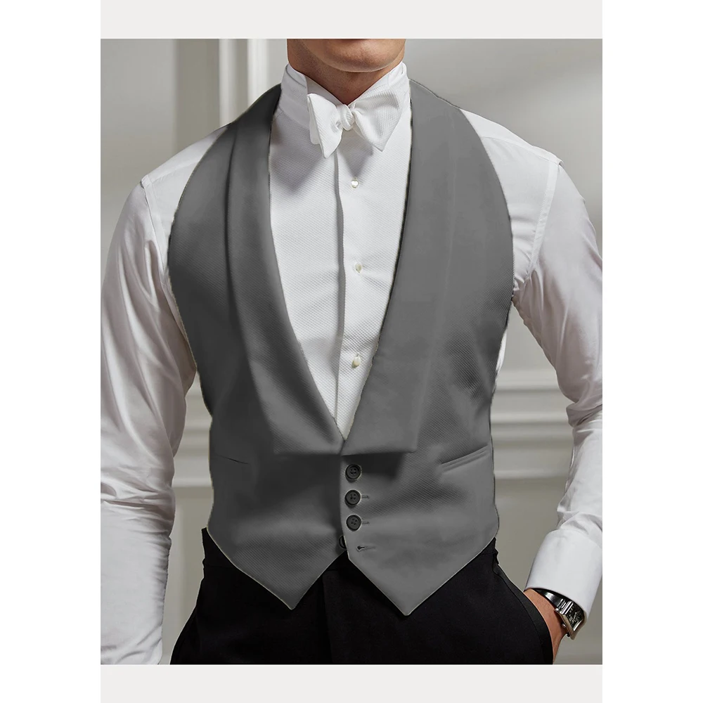 Gilet De Smoking Noir à Revers Châle