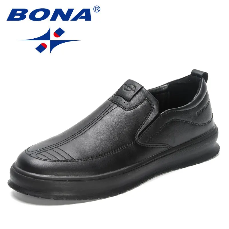 

BONA 2023 New Designers Outdoor Casual Shoes Men Soft Loafers Flat Walking Shoe Platform Footwear Man Vulcanize Shoes Mansculino