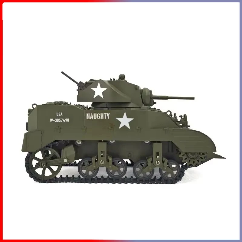 COOLBANK MODEL RC Tank 1/16 USA Stuart M5A1 Isoscale Simulation Model Open The Cannon Barrel Retractable Tank Toys Toys for Boys 6