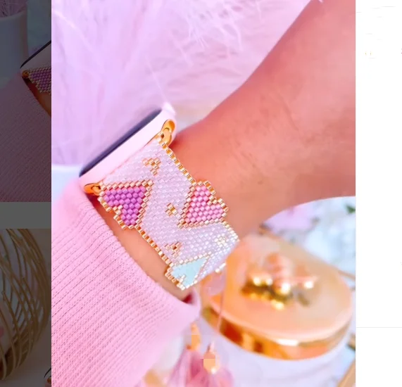 Shinus Hot Selling New Design Luxury Miyuki Beads Band Fitness 38/40 & 42/44 mm Smart Strap for Apple Watch Band