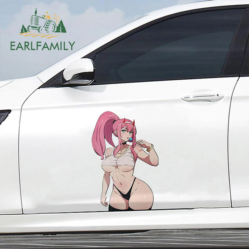 

EARLFAMILY 43cm X 27.5cm for Sexy Zerotwo Lollipop Big Car Stickers Waterproof Sunscreen Decals Creative Graffiti Motorcycle