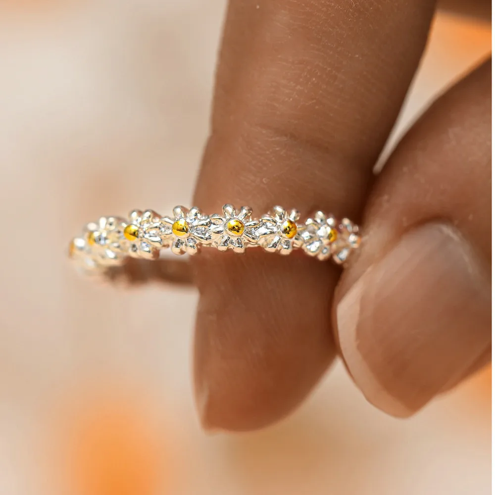 Qarigey Anillos De Flores Huecas Para Mujer, Anillos Ajustables De Cobre Para Chica Joyeria Para Fiesta De Noche De Boda Ropa Zapatos Y Accesorios Miscelanea Oro Blanco