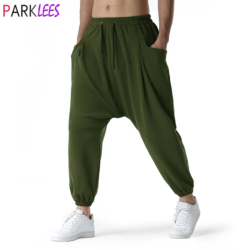 Pantalones bombachos de para pantalón de chándal informal, Hippie, de color verde militar| | - AliExpress