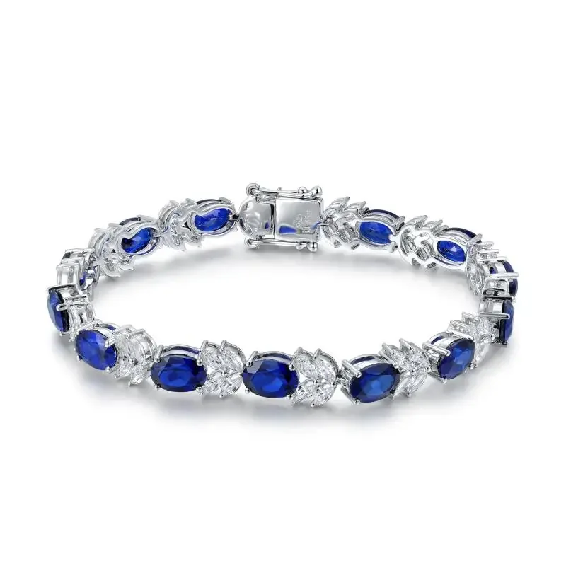 

RUIF 2024 Hot Sale S925 Silver Main Stone 14.603ct Bracelet Lab Grown Sapphire Genstone Jewwelry for WOMEN