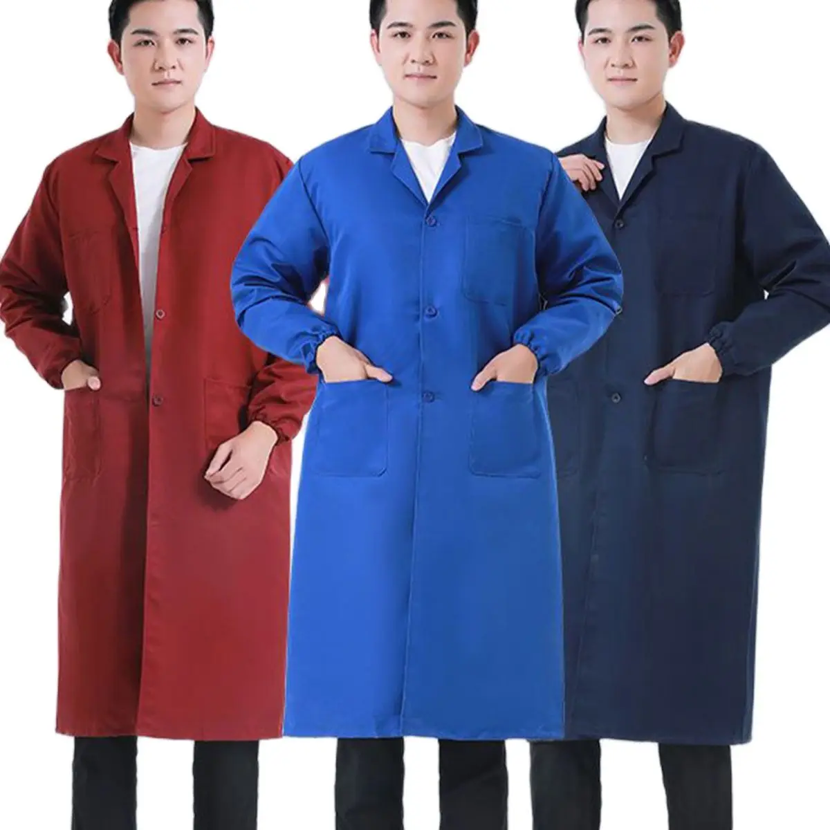 Coat long coat gown male warehouse keeper breeder handling clothes labor insurance women work dust cover unisex