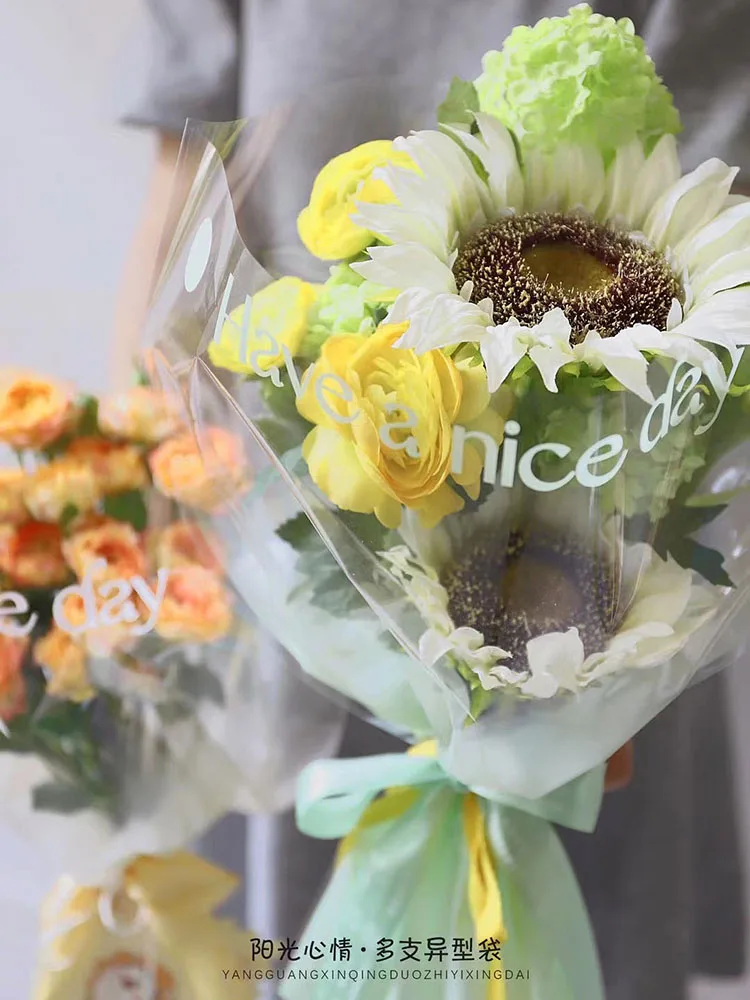 30pcs Have A Nice Day Flower Wrapping Bags Floristry Bouquet Flower Bag Wrapping Paper Tissue Paper Packaging