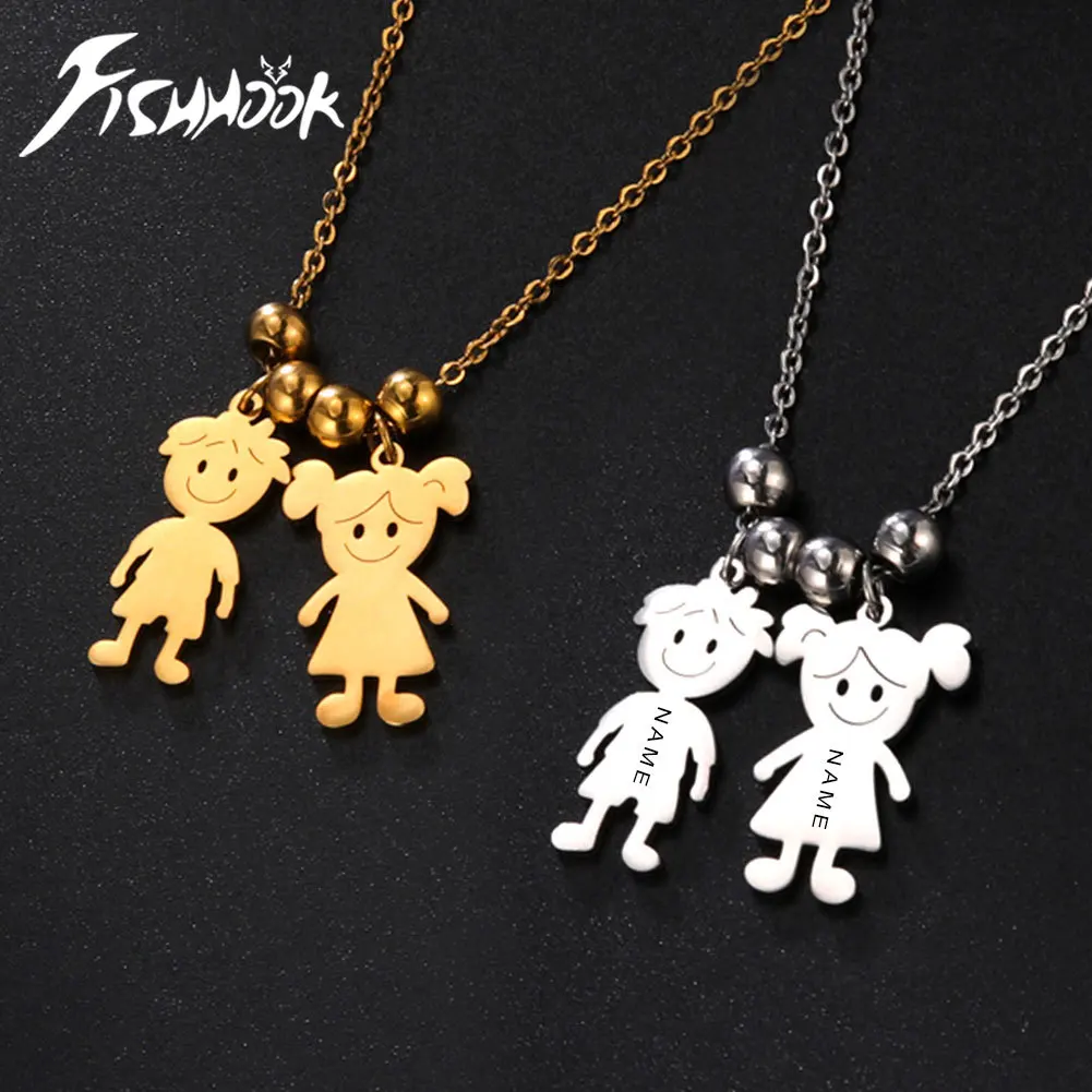 Kid Child Personalized Name Necklace Boy Girl Baby Family Chain