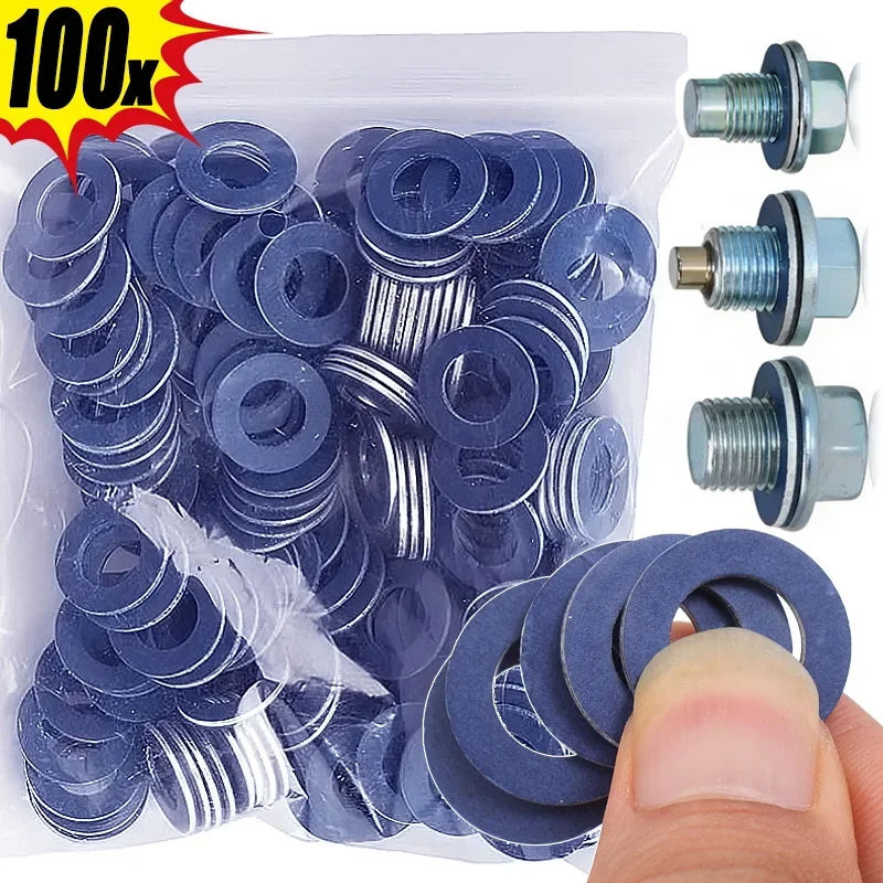 Car Screw Gasket Car Screw Gasket for Toyota Cars Engine Seal Aluminum Oil Drain Plug Screws Washers Wear Part Automotive Replacement Accessories