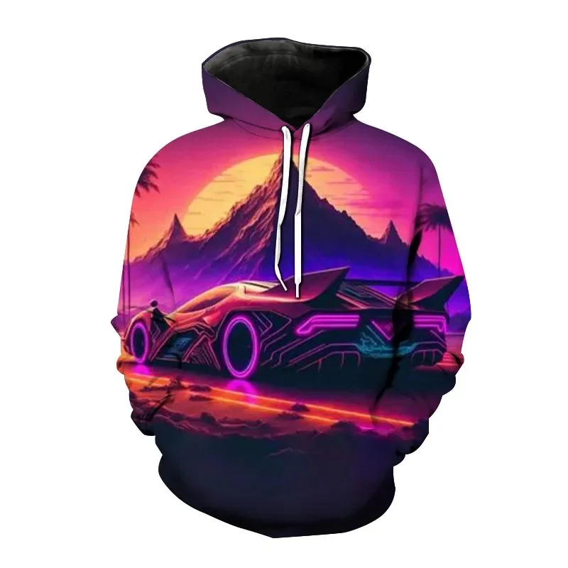 thumbnail image 1 of Sudadera con capucha de coche deportivo con estampado 3D para hombre, sudadera informal de manga larga con patrón de moda, sudadera holgada estilo Harajuku, ropa de calle, 1 of 5