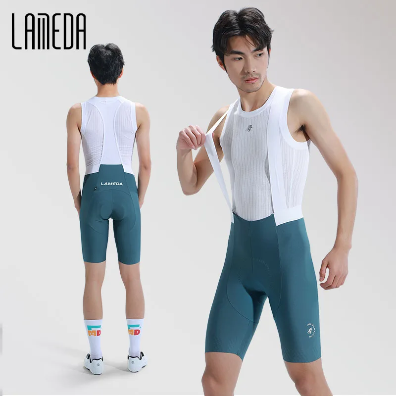 Cycling Bib Shorts LAMEDA Men's Cycling Bibs Shorts Sun Protection Road Bike Tights Bicycle Shorts Pants Padding Pockets