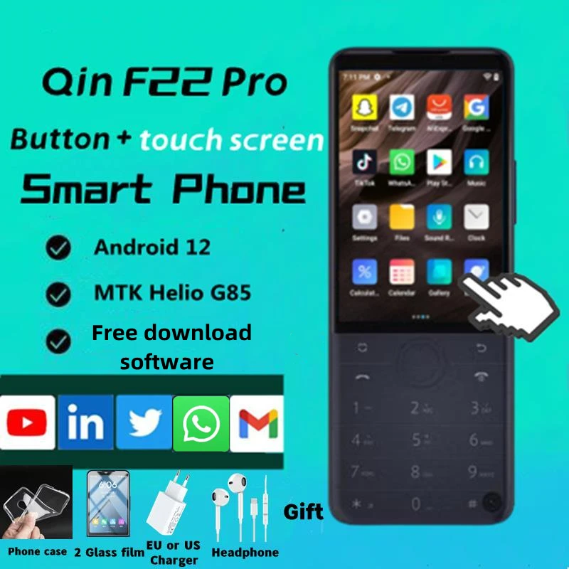 F22 Pro Available Android 12 4G Smart Touch Screen Key Duoqin Mobile Phone 4 64GB duoqin f22 pro smartphone android 12 touch screen 4g mobile phones free shipping