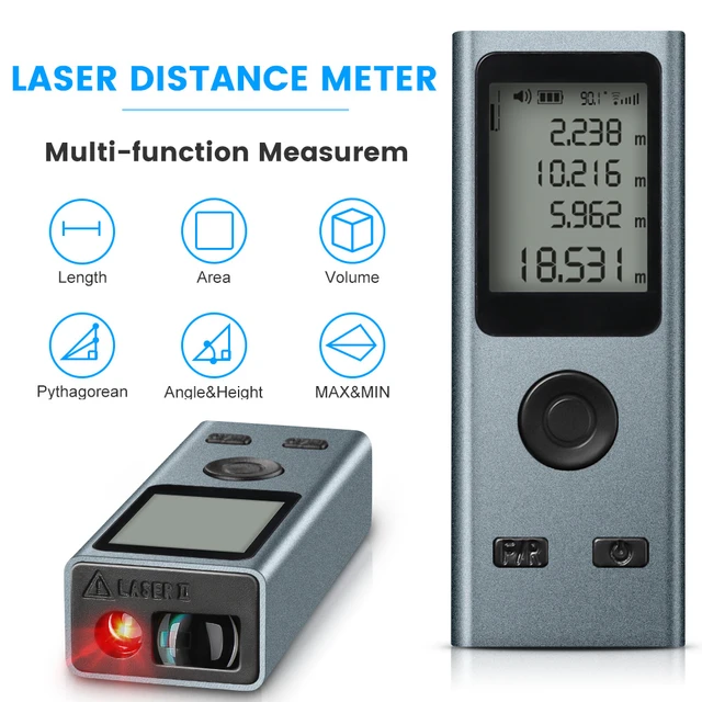 Metro Laser Medidor Distancia Volumen Area 40m Profesional