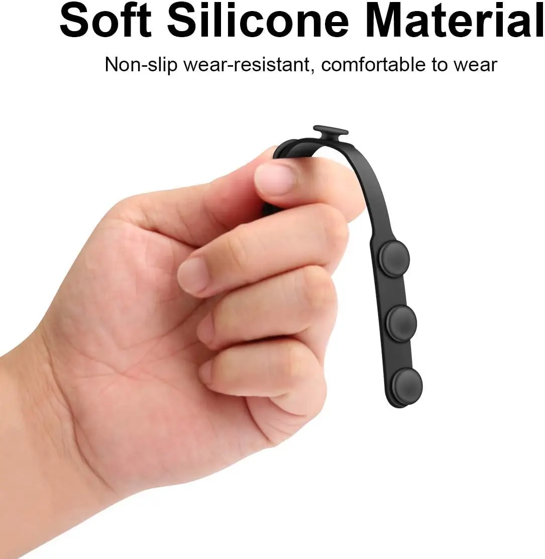 Extensions de masque en silicone vues de profil, s'accrochant aux élastiques du masque covid.