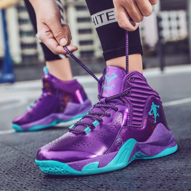 Zapatillas De Baloncesto Transpirables Para Y Mujer, Zapatos Deportivos De Botas Atléticas, Color Morado, A La Moda - Zapatillas Baloncesto AliExpress