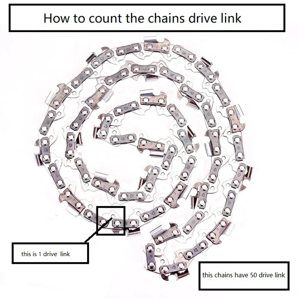 14"/35cm Chainsaw Chain Blade 3/8"LP.043/1.1mm 50DL Wood Cutting Chainsaw Parts Fit For Stihl MS170/MS180 Saw CD91VS50DL 2