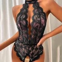 Teddy Lingerie érotique pour femmes, soutien-gorge ouvert en dentelle, vêtements de nuit sans entrejambe, sous-vêtements Sexy, grande taille, soutien-gorge Transparent, body, vêtements sexuels 2