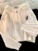 ort Knitted Hooded Open Cardigan Women's Spring Autumn 2025 New Small Size Gentle Lazy Sle Outerwear Sweater Jaet