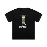 2025 MAISON KITSU Fox Barbour Printed Loose Round Neck T-shirt Casual, Niche, Versatile, Lazy Style 2