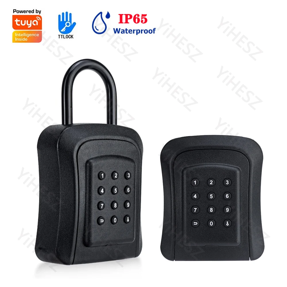 

Tuya TTLock APP Key Box Outdoor IP65 Waterproof Smart Password Anti-theft Box Safe Security Intelligent Metal Smart Wall Mount