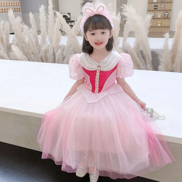 Robe princesse rose pour filles, tenue de bal pour enfants, tenue d' anniversaire, Costume d'halloween - AliExpress