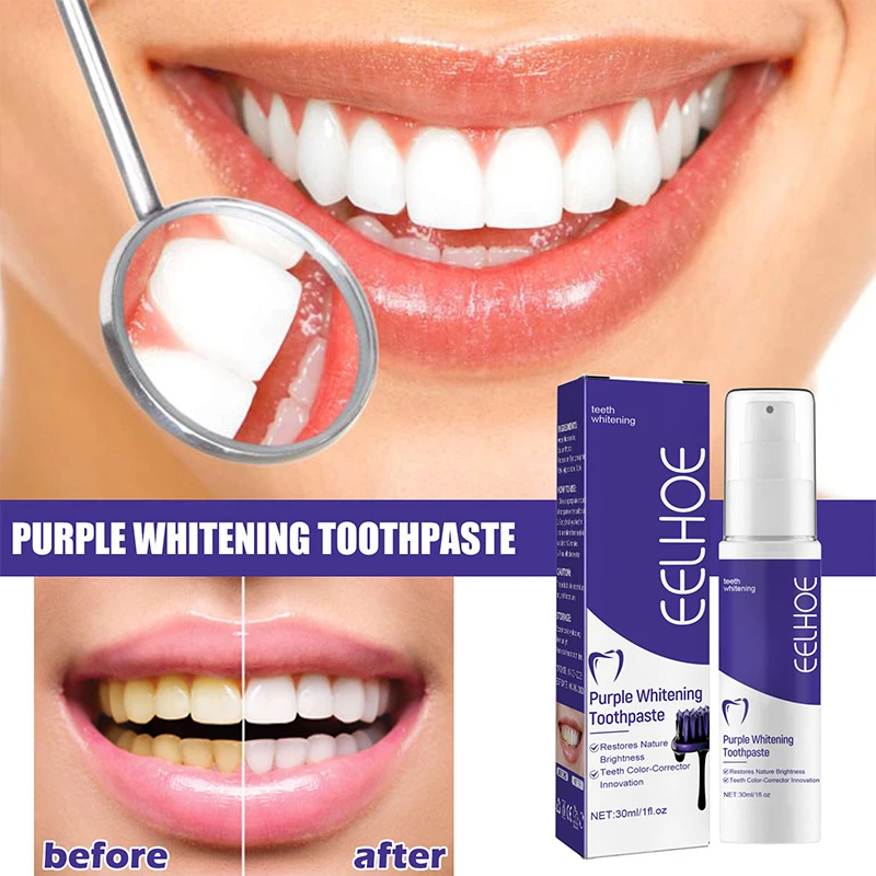 

30ml Teeth Whitening Mousse Deep Cleaning Cigarette Stains Repair Bright Neutralizes Yellow Tones Dental Plaque Free Shipping
