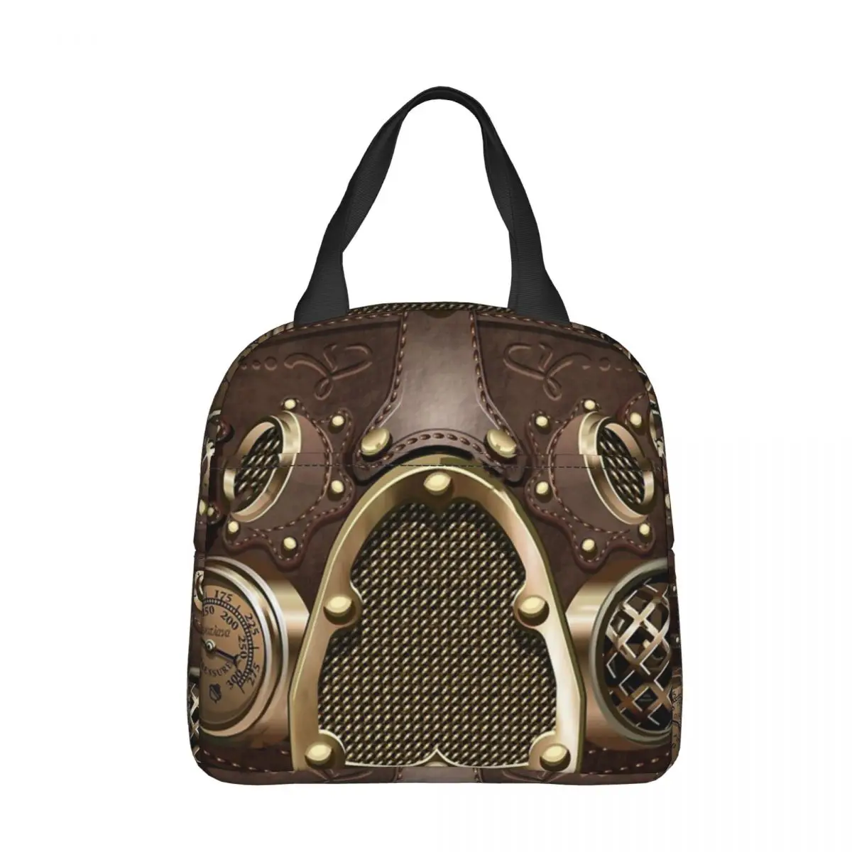 Steampunk Insulated Lunch Bags Borsa Termica Lunch Container Pilot Air Fighter Helmet Tote Lunch Box Borse Per Alimenti Beach Outdoor