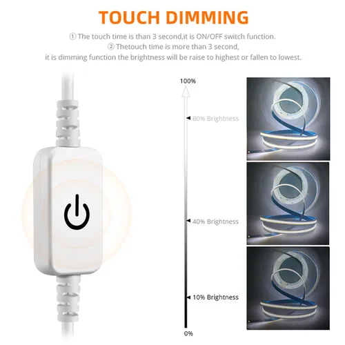 USB LED 노브 조광기, DC 5 V 리본 밝기 조정 스위치 컨트롤러 커넥터, 5050 3528 2835 5 볼트 스트립 조명용 5