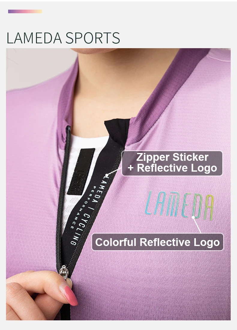 Lameda Damen Fahrrad-Radtrikot, langärmelig, schmale Passform, Fahrrad-Radtrikot, professionelles Team, hochwertiges Radtrikot – Detail 2
