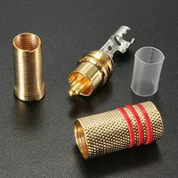4Pcs 2Pair Gold RCA Phono Male Plug Solder Audio Video Cable Adapter Connector NEW Great for Audio Speakers - Image 5