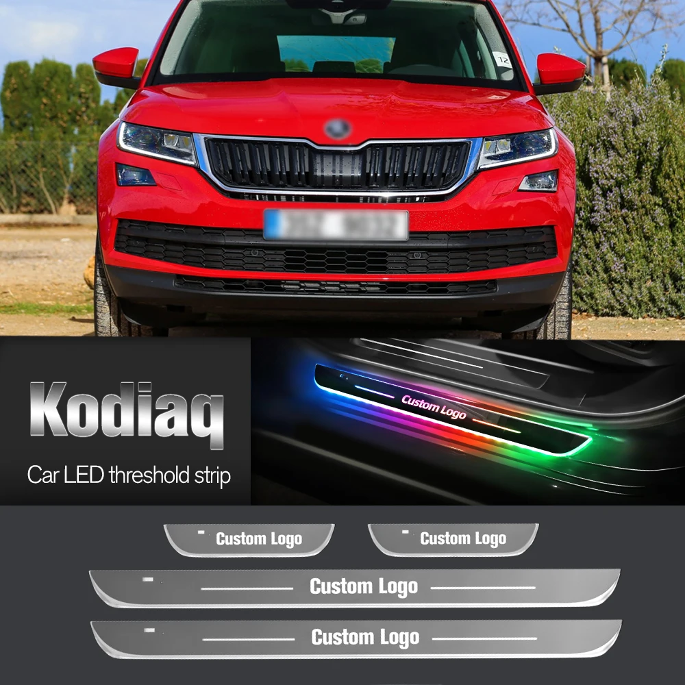 

Car Door Sill Light For Skoda Kodiaq 2016-2023 2017 2018 2019 Customized Logo LED Welcome Threshold Pedal Lamp Accessories