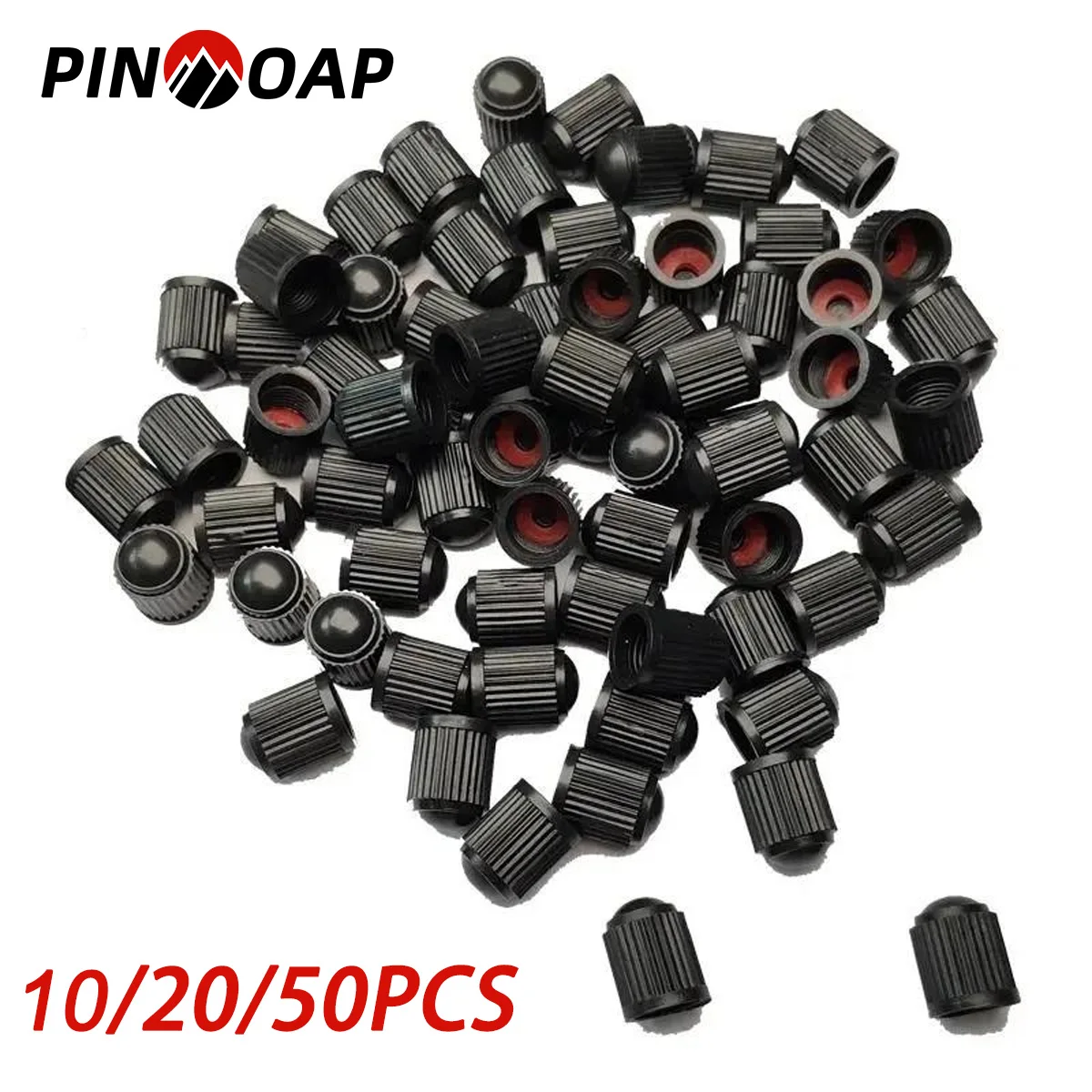 Bicycle Tire Valve Dust Cap With Gasket Rubber Ring Valve Stem Air Cap Car Bicycle Truck Motorcycle Electric Bicycle 10/20/50PCS