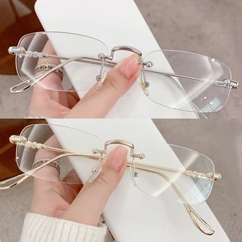 Harajuku Metal Square Frame Glasses Y2K Women's Retro Small Glasses Girls Japanese Glass Eyewear Decorative Anti-blue Eyeglasses