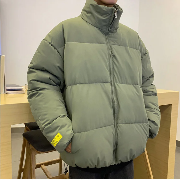Parkas Men Down Jacket Thick Warm 2022 Winter Mens Casual Solid Parka Cotton-Padded Coats Windproof Slim Zipper Outwear Overcoat