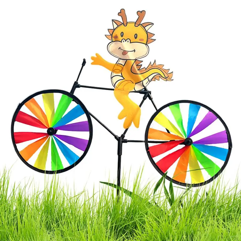 

Cartoon Animal Wind Spinner Rottator Harlow Wind Spinner Bike Riding Pinwheel Strong Construction Cycling Animals Wind Spinner