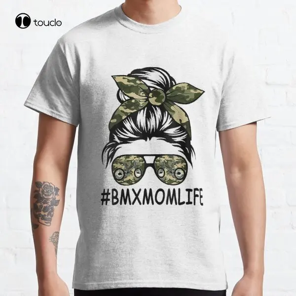 Bmx Mom Life Mothers Day Disordinato Bun Classic T-Shirt Custom Aldult Teen Unisex Digital Printing Tee Shirt Fashion Funny New Xs-5Xl
