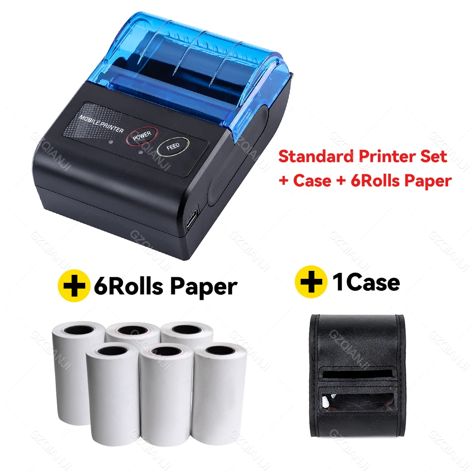 instant smartphone printer Portable Mini Thermal Bill Printer 2 inch Wireless USB Receipt Ticket Printer Add 58mm Paper Compatible with iOS Android Windows mini printer cheap Printers