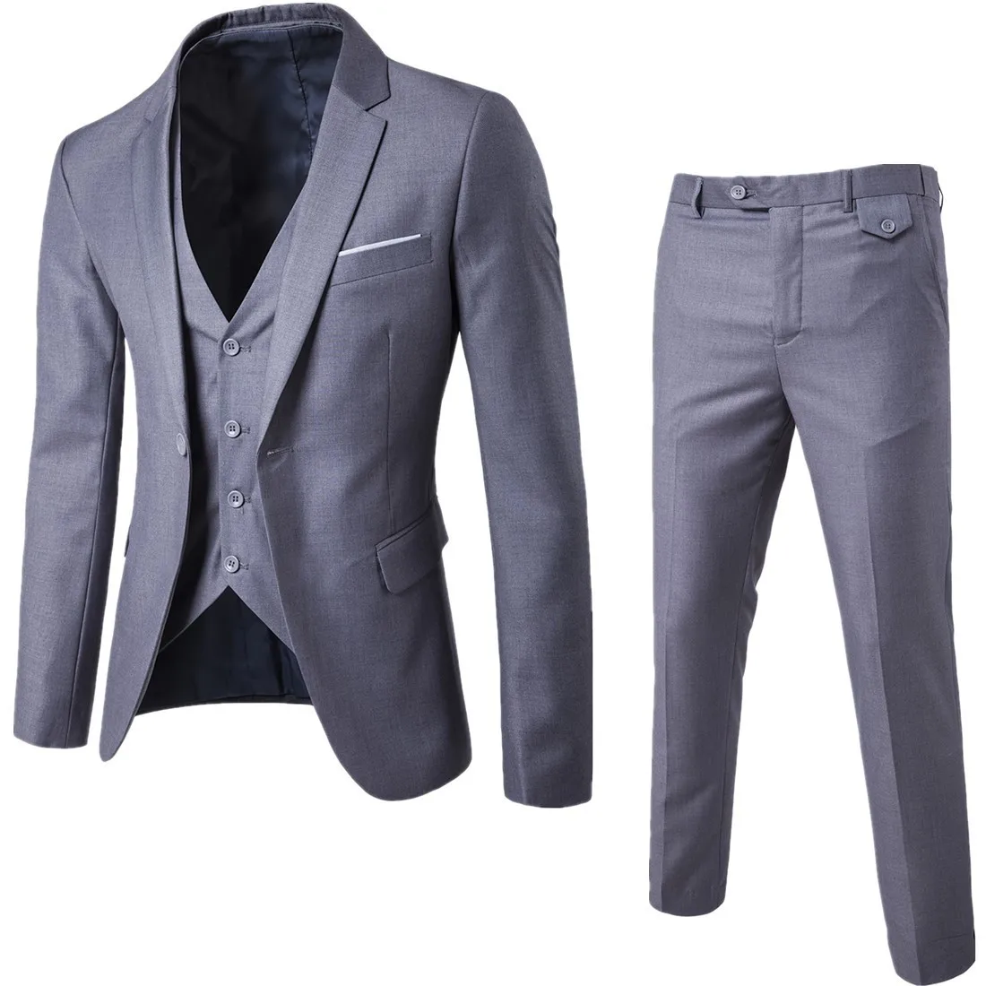 

Men Blazers 3 Pieces Sets Wedding Formal 2 Suits Elegant Business Luxury Full Vest Pants Coats Classic Jackets Free Shipping