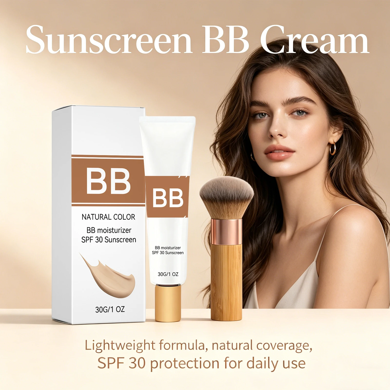 Tinted BB Cream Sunscreen SPF 30++ Full Coverage Invisible Pores Acne Brightening Nude Makeup Waterproof Facial Foundation Kit_voghion.com