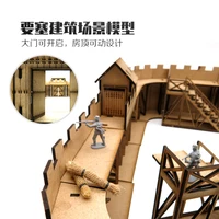 1/72 Fortress Building Assembled Model Legion Camp Wooden DIY Scene Decorations Handmade Gifts 2