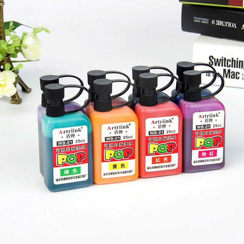 12-colors Erasable Whiteboard Pen Ink Refill Oil-based Ink Multi-color Set Large-head Marker Convenient Refill Liquid fountain pen ink
