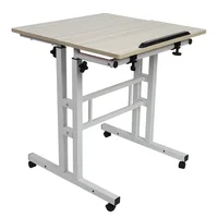 Laptop Computer Stand Desk Stand Up Laptop Desk 60cm Adjustable Height Stand Up Laptop Desk Computer Standing Desk with Rollers 1